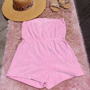 Vintage 60s Barbiecore Terrycloth Romper